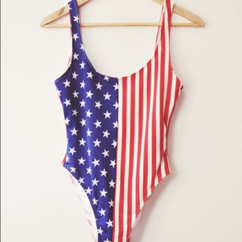 American Apparel USA Flag Fourth of July Swimsuit